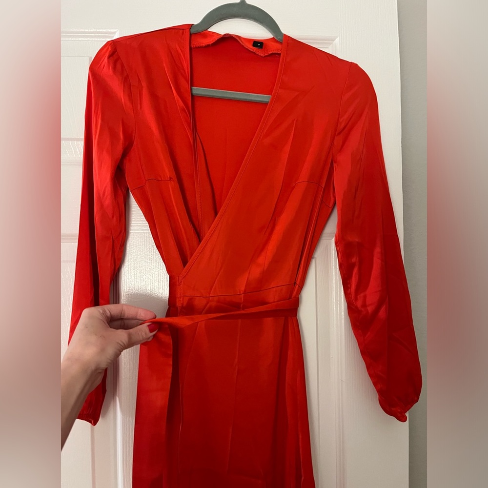 Long red dress